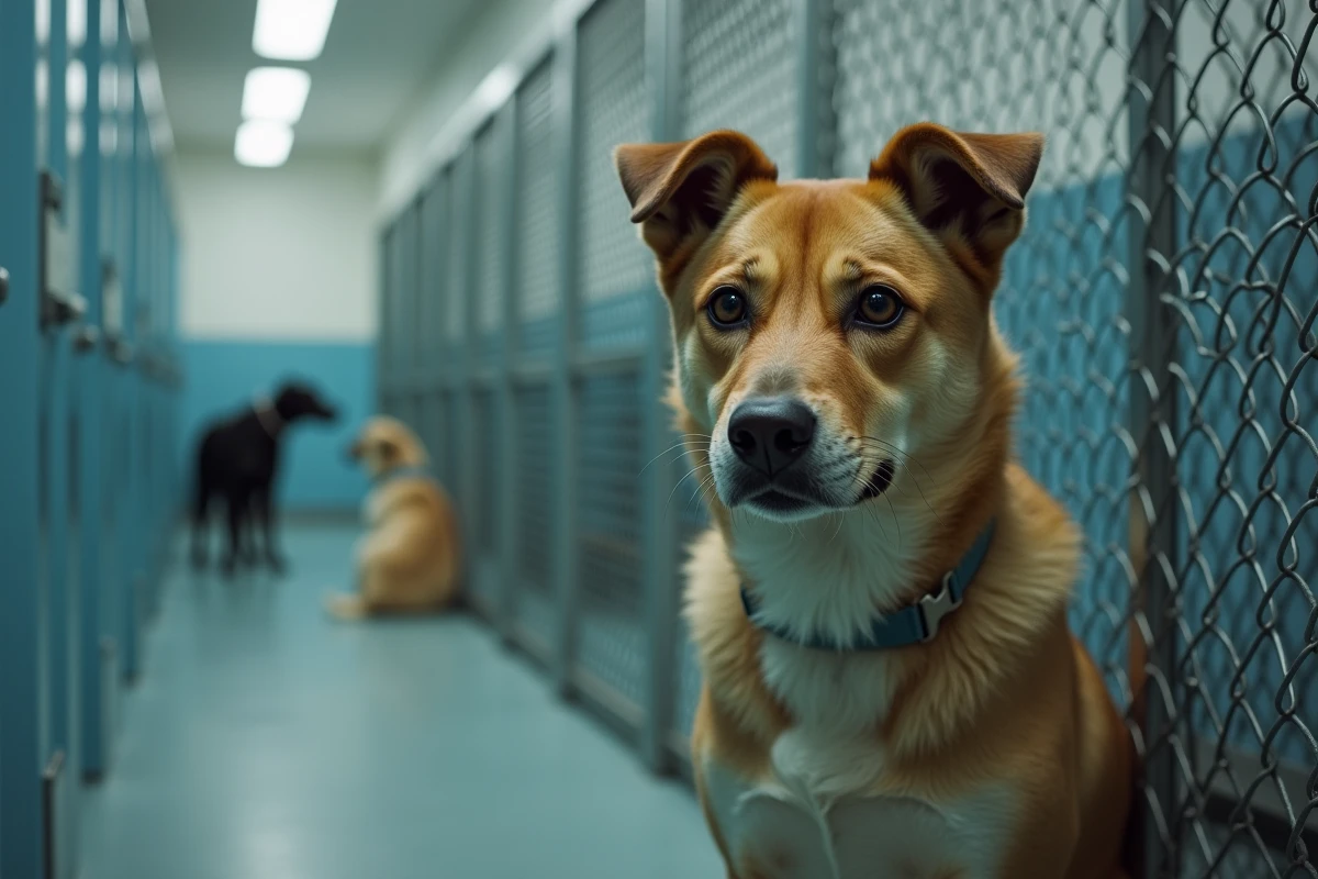 Un chien abandonné attend dans un chenil de la SPA après un refus d'adoption